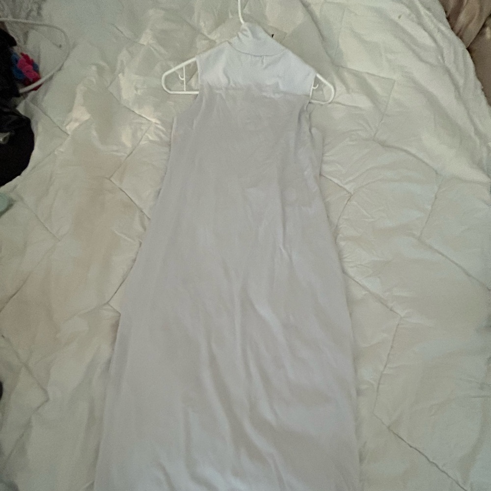 Turtle neck White dress